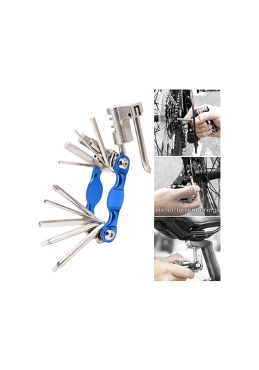 Suntek Taşınabilir Çok İşlevli Bisiklet Tamir Aleti Seti 11 Mavi