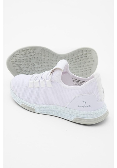 Rahat Kalıp Lastik Bağcıklı Çocuk Unisex Beyaz Spor Ayakkabı V2qnt-3 Beyaz