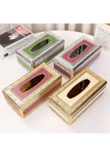 Ximistore9 Lüks Akrilik Havlu Kutusu, Ev/salon/restoran Kullanıma Uygun, Dayanıklı Ve Konforlu, Altın Beyaz Desenli