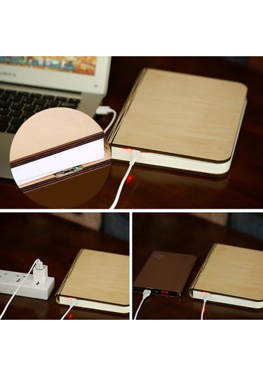 Konesam Katlanabilir Kitap Şeklinde Led Gece Lambası - Dekoratif Yatak Başı Ve Okuma Lambası Diğer