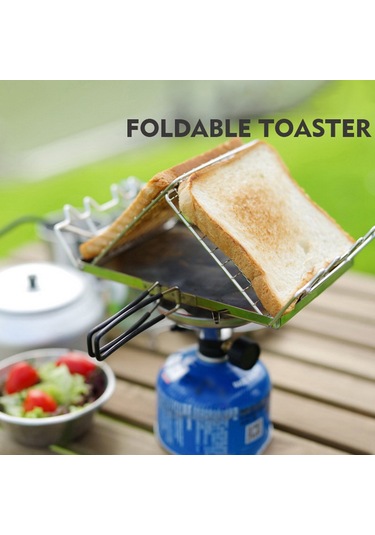 Maiyame Kampçılar İçin Katlanabilir Paslanmaz Çelik Ekmek Izgarası - Taşınabilir Ve Hafif Gümüş