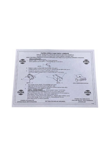 Farba Üçüncü Stop Lambası Cam İçi Fıat Tofaş Doğan Slx/şahin