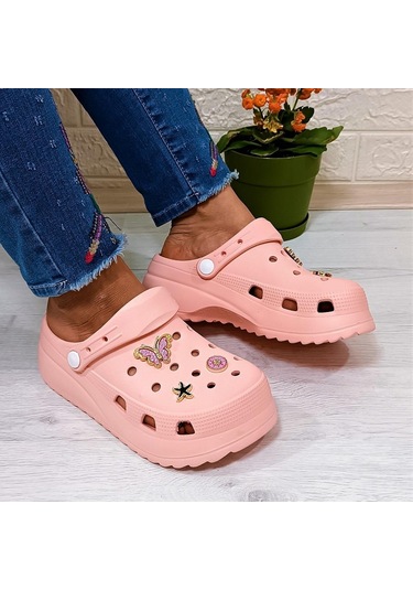 Sonimix 12901 Pudra Taşlı Kalın Tabanlı Kadın Terlik 001