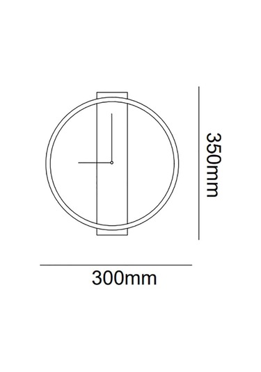 Sconce Özel Tasarım Saat Aplik Elektrik Bağlantısı Gerektirir Mat Siyah