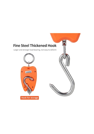 Doğru Sensörler İle 440lb Dijital Asılı Terazi El Tipi 200kg Mini Vinç Kantarı Çiftlik Avcılık Balıkçılık İçin Kancalar İle Açık Çiftlik Büyük Bagaj