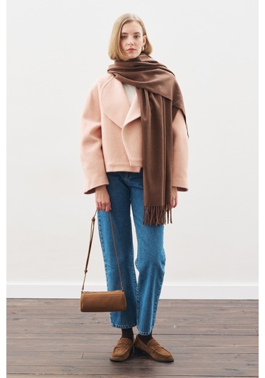 Kaşmir Dokulu Şal Kahverengi Kahverengi