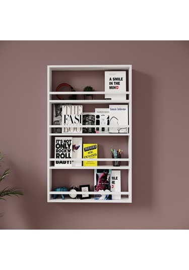Rosepal Mobilya Micro Çok Amaçlı Beyaz Duvar Rafı