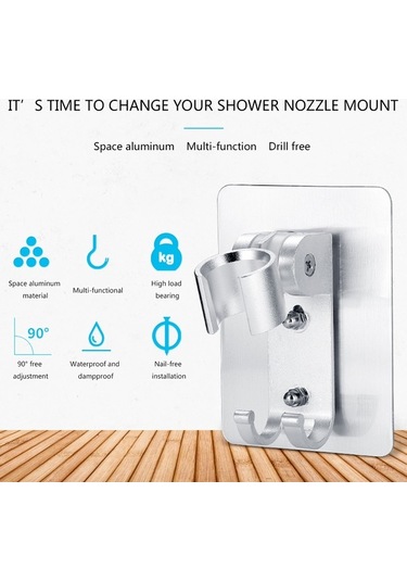 Novahub Banyo Yapışkan Montaj Duş Tutucu, Ayarlanabilir Duvara Monte Duş Tutucu Diğer