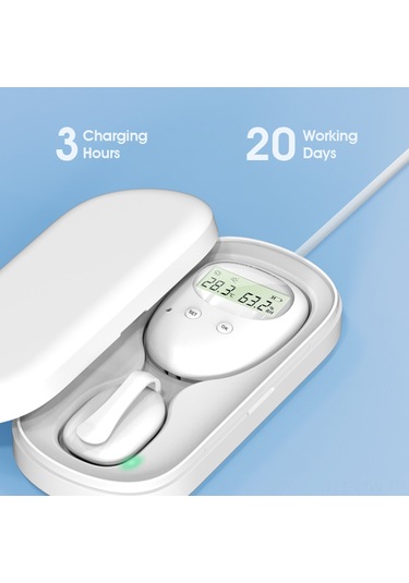 Moveevo Beyaz Bebek Islaklık Alarmı - Ayrık Tip, Titreşim/ses Uyarısı, Sıcaklık Nem Gösterimi, Sayısal Ekran, Dahili Li-pol Batarya