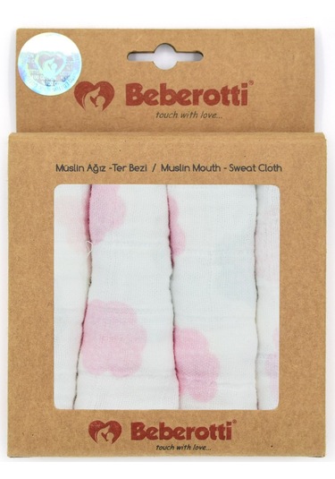 Beberotti 4'lü Müslin Bebek Ağız Bezi 25x25 Cm 102 4'lü Set