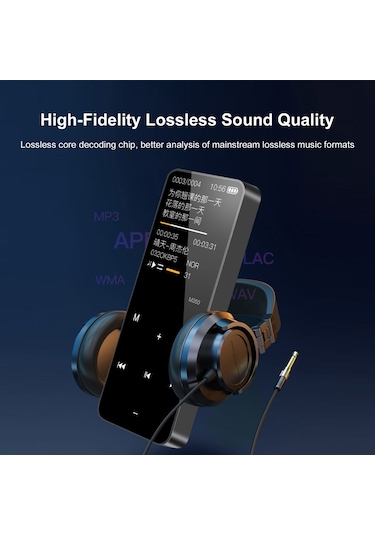 Xindoker 8gb Mavi Bluetooth Mp3 Çalar - 20-30 Saat Oynatma Süresi, 2.0 İnç Ekran, Çoklu Ses Formatı Desteği, Taşınabilir Spor Ve Öğrenci İçin