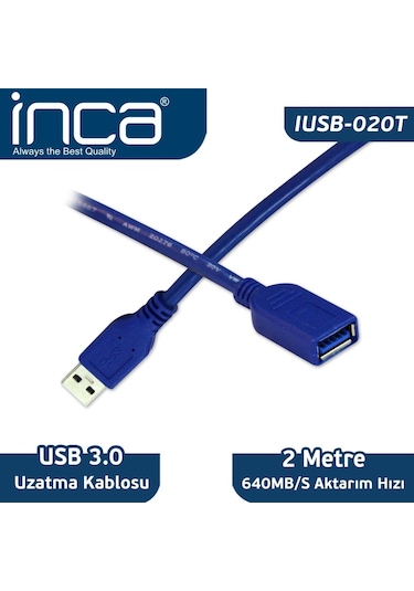 Inca IUSB-020T 2 MT USB 3.0 Uzatma Kablosu