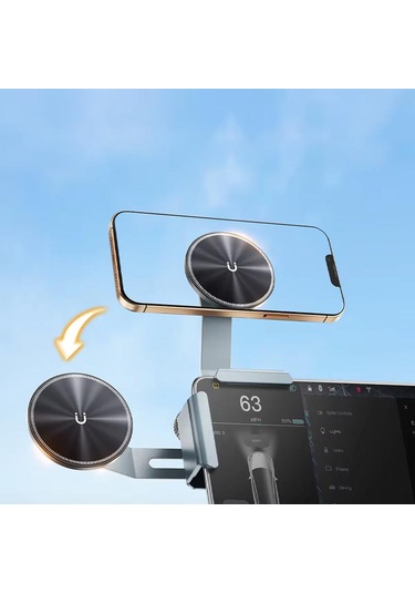 Ga92 Mag-safe Ekran Üstü Elektrikli Araç Telefon Tutucu 1,7 Cm Kadar Tüm Ekranlar Araba Notebook Monitör Tamamı Metal Kasa -