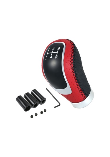 Dianziye Manuel Araçlar İçin 5/6 Vitesli Değiştirme Vites Çubuğu, Pu+alyüminyum Malzeme, 17mm Delik Çapı, Siyah/kırmızı Seçenekli Kırmızı