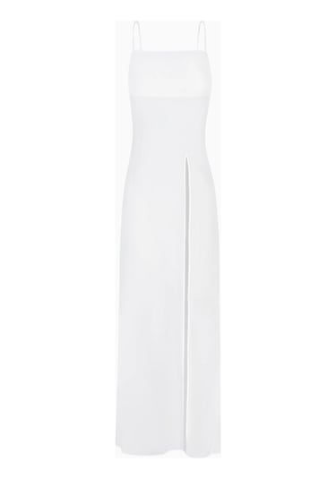 Because Of Alice Kadın Şeffaf Şifon Uzun Askılı Camisole Bluz Beyaz