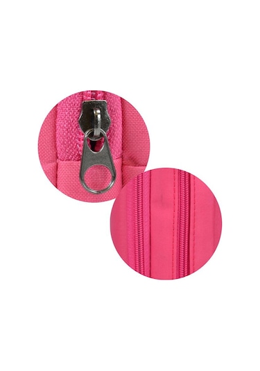 Tebag İki Gözlü Pembe Kalem Çantası Pembe