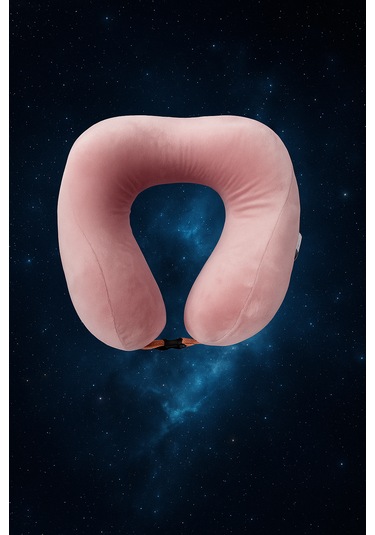 Armegeda Pembe Memory Foam Boyun Destekli Seyahat Yastığı U Şekilli Yastık Pembe