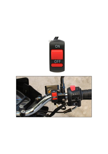 Evrensel Motosiklet Atv Bisiklet Gidon Işık Anahtarı Siyah Siyah