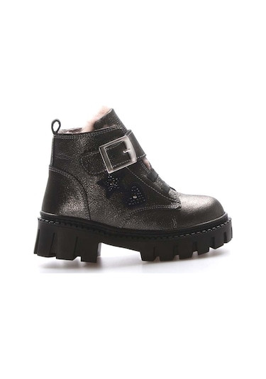 Fast Step Hakiki Deri Kürklü Unisex Çocuk Klasik Bot 157kxa1774 Gümüş