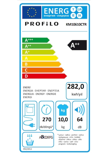 Profilo KM10610CTR 10 KG Isı Pompalı Kurutma Makinesi