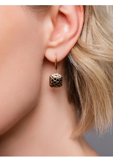 Lamponi 925 Ayar Gümüş Leopadlı Taşlı Küpeler 287321390 Altın