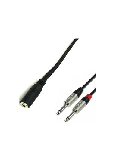3.5 Mm Stereo Dişi To 2x 6.3 Mm Mono Erkek Çevirici Kablo 20 Cm
