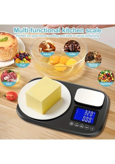 Fochsia Edospor Mutfak Terazisi 0.1g Hassas Gram Gümüş Gri Tare Fonksiyonlu Kompakt Gümüş Grisi