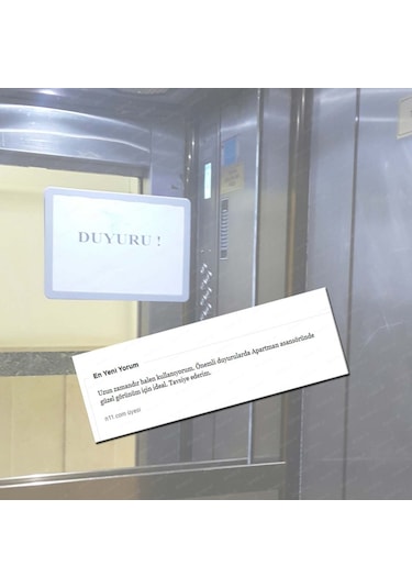Site Yönetimi Apartman Asansör Esnek Duyuru Panosu A4