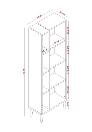 Meltem Kids Fiona Gri Genç Odası Kitaplık