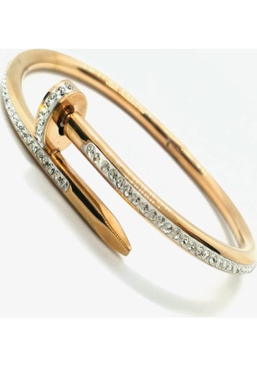 Ottoman Taş Işlemeli Altın Renk Kadın Çivi Model Bileklik