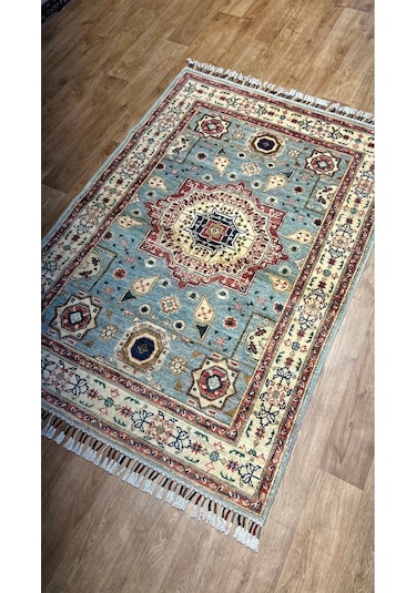 El Dokuma Afghan Halısı Çok Renkli