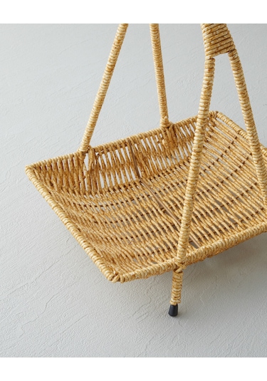 English Home Wicker Plastik Rattan Katlı Servis 23x19x25 Cm Açık Kahverengi Açık Kahverengi