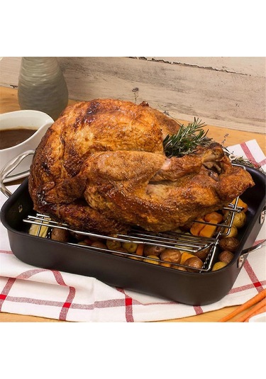 Hindi Izgarası Hindi Kızartma Tepsisi, Ayarlanabilir Paslanmaz Çelik Kızartma Tepsisi, V Şeklinde Kaburga Kızartma Rafı