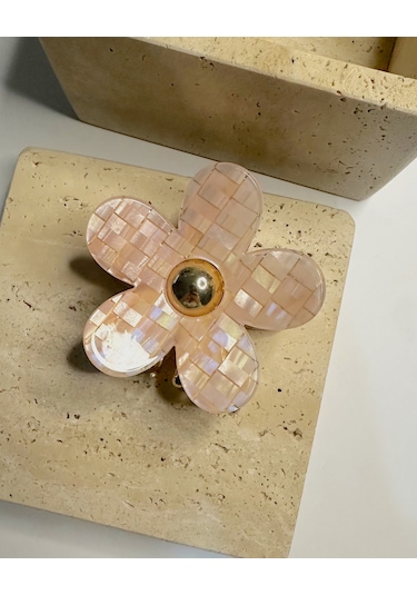 Ceramıc Blossom Kemik Mandal Toka Çok Renkli