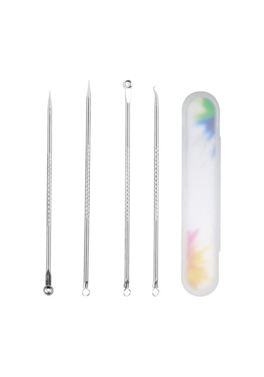 Suntek Siyah Nokta Çıkarıcı Alet Kiti Sivilce 4-adet-gümüş 4 Adet Gümüş