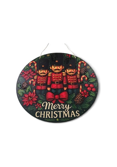 İngiliz Asker Yeni Yıl Evi Kapı Ve Duvar Süsü 30x30