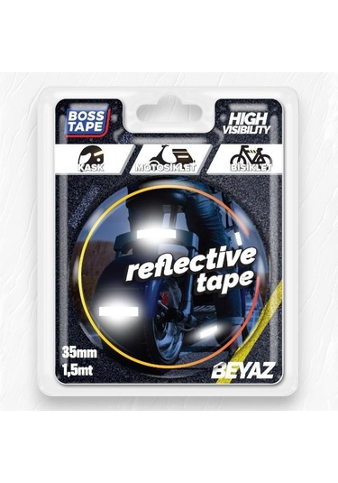 Boss Tape Reflektif Petekli Kedi Gözü Bant 35mm-1,5mt Beyaz