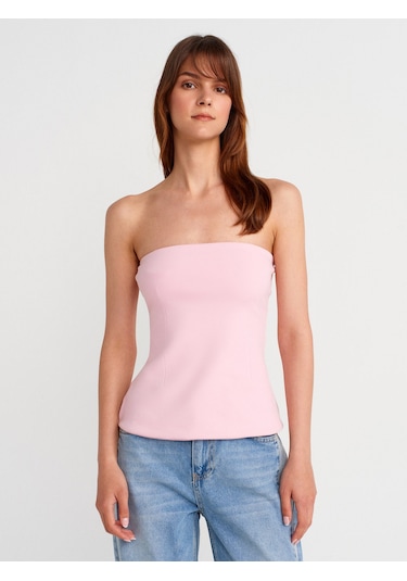 Dilvin 31860 Straplez Top-toz Pembe Toz Pembe