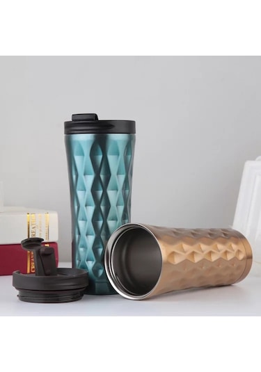 500 Ml Çift Duvar Paslanmaz Çelik Araba Kahve Kupa