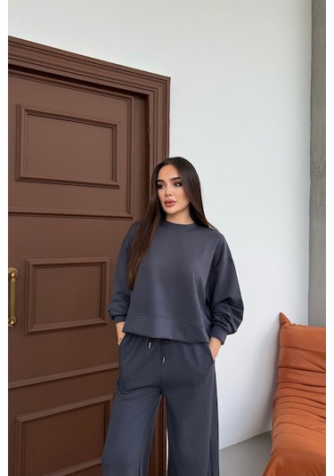 Mezka Rahat Esnek Modal Alt-üst Takım Füme