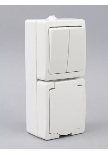 Tdmelectric Dış Mekanlar İçin İki Klavyeli Prizli Anahtar 202314993 Suya Dayanıklı