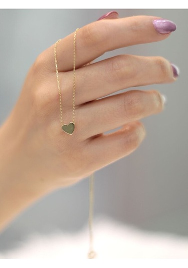 14 Ayar Altın 3 Boyutlu Kalp Kolye Altın