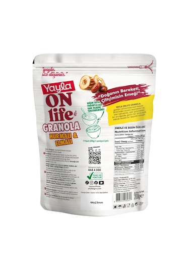 Yayla Onlife Hurmalı Ve Elmalı Granola 200 G X5