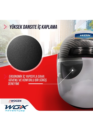 Wogen Karbon Yarım Kask Siyah