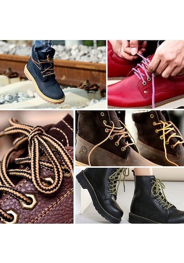 120 Cm Koyukahve+sarı Renkli Extra Kalın, Fitilli Bot Bağcığı