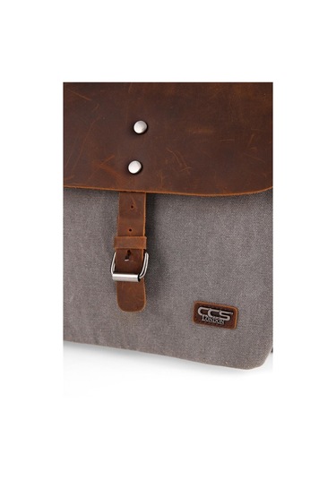 Ççs 31350 Kanvas Postacı Çantası-gri Gri