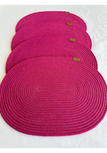 Jüt Amerikan Servis Sofra Altlığı, Masa Dekoru Supla Oval 30x40 4lü Fuşya