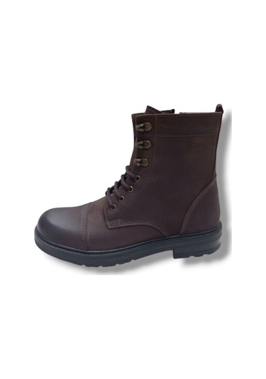 Growish Gr0254 Hakiki Greyzır Deri Kaydırmaz Kauçuk Taban Erkek Yüksek Bot Kahverengi