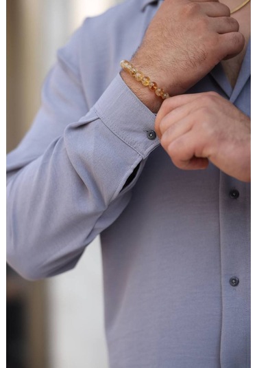 Tex Republic Erkek Gri Rahat Kesim Dokulu Oversize Salaş Aerobin Gömlek Gri