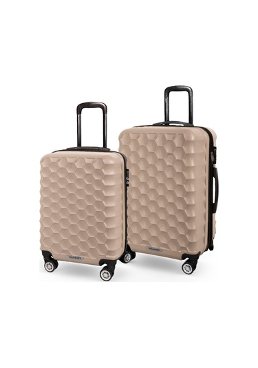 Polo&sky Petek Model Gold Renk 2'li Valiz Seti Kabin+orta Altın